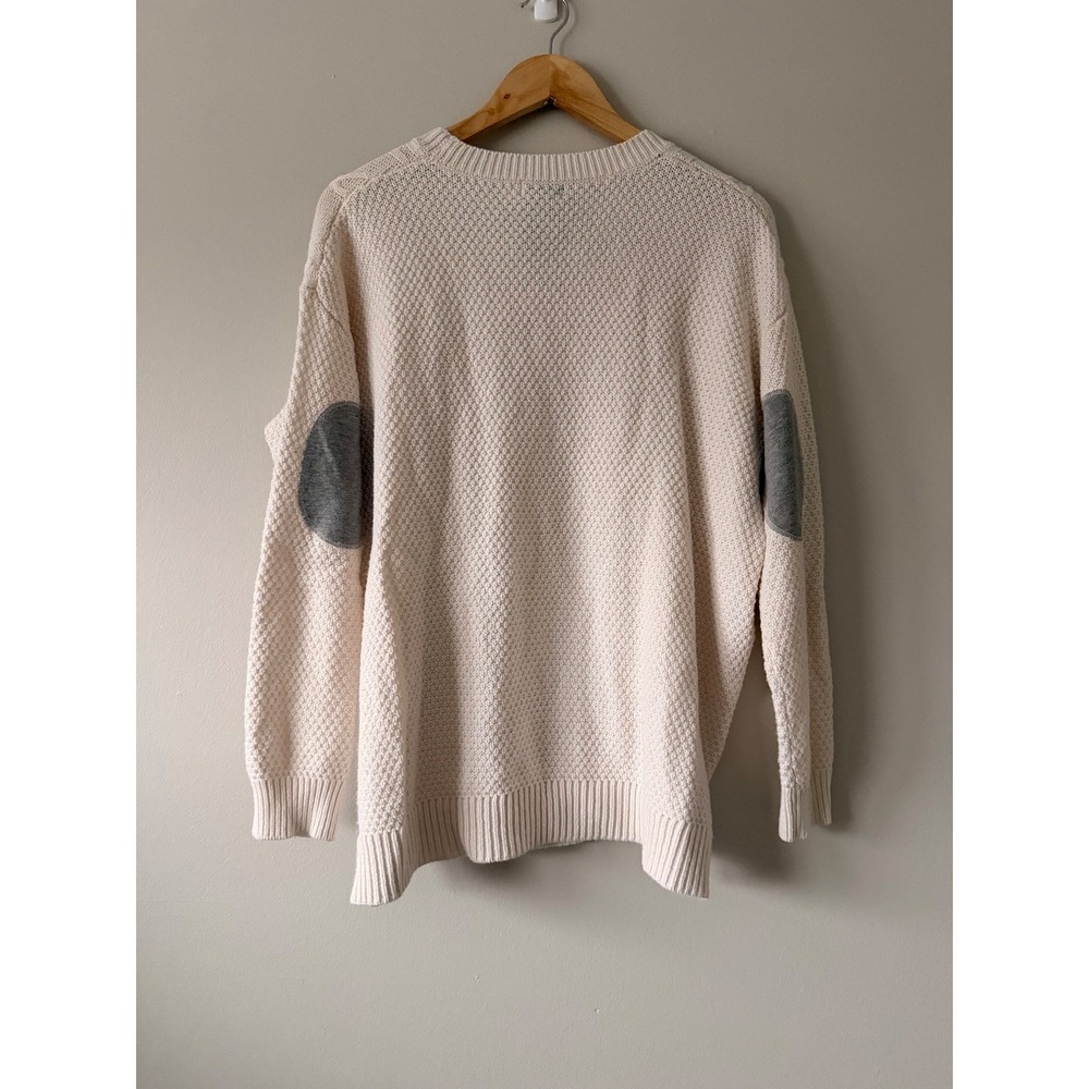 BDG Oversized Cream Cable Knit Sweater Elbow Patches Size S - Picture 4 of 8